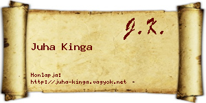 Juha Kinga névjegykártya